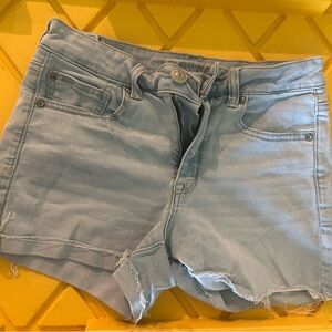 American Eagle Outfitters Blue Jean Shorts Distressed Cut-Off Style